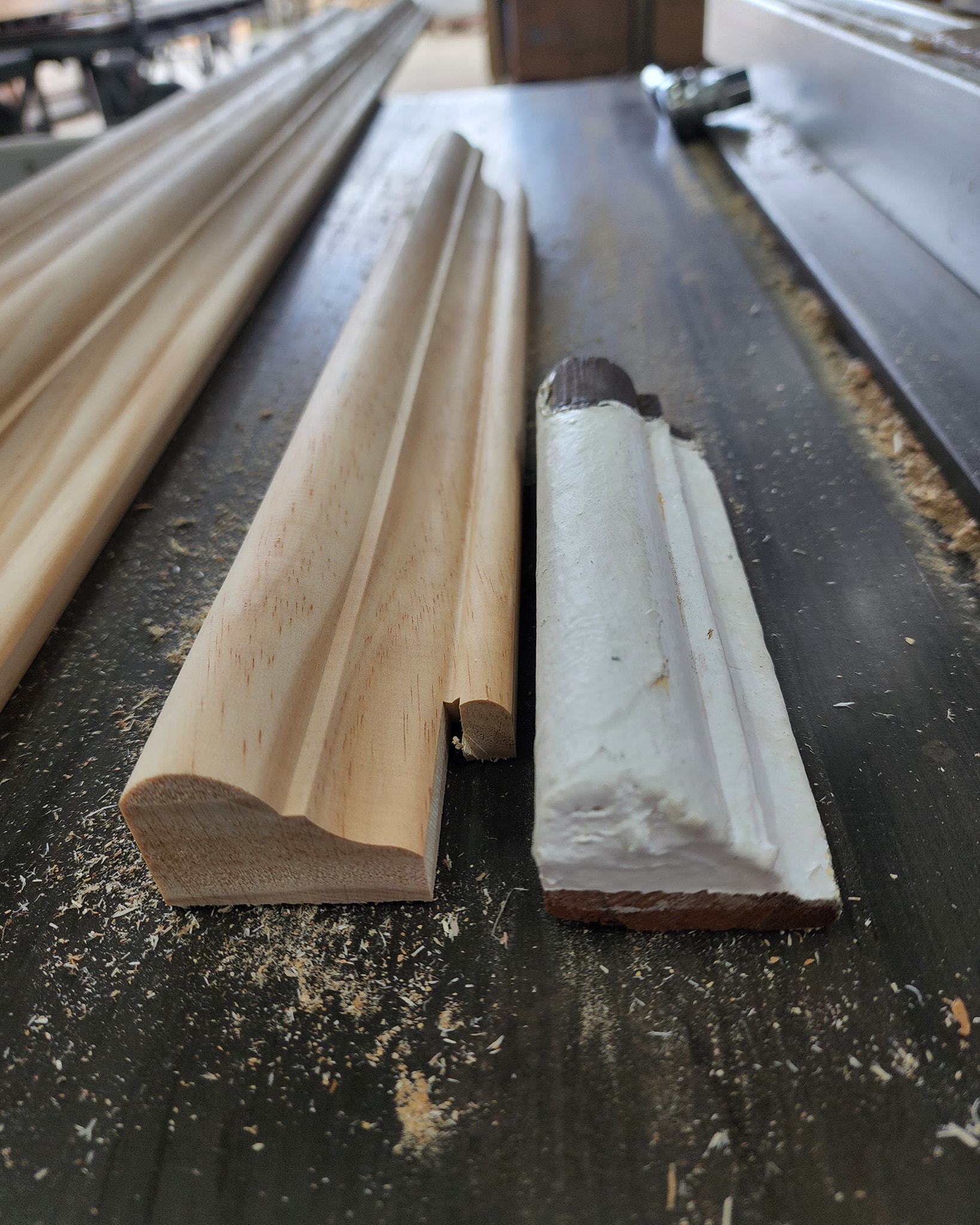Image of pine dado rail being replicated