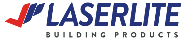 Logo featuring a red vertical bar on the left and a blue curved shape above a dark gray wordmark/brand name.